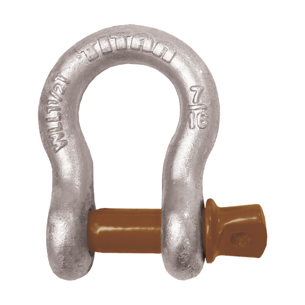 Hi Tensile Tested Galvanised Bow Shackle 19Mm W/22Mm Pin  - 4750Kg Wl 