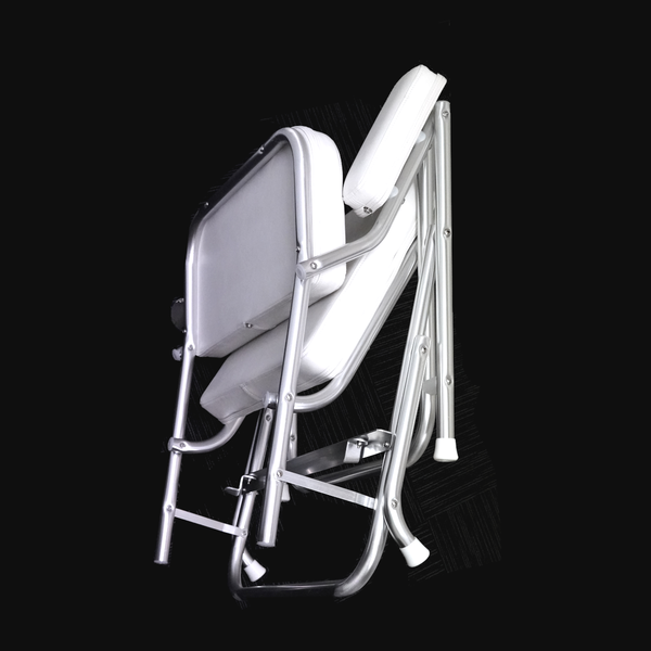 Padded Folding Alloy Deck Chair - Deluxe / Snow White