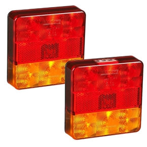 12 Volt LED Square Trailer Lamp Pair w/400mm wire