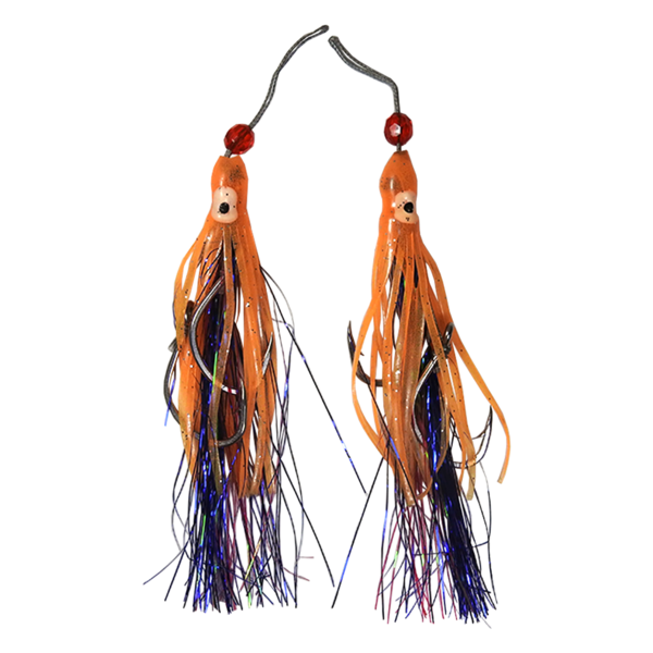 Serious Skirts Jig Assist Rig Orange Uv 3" 2-Pk