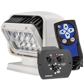 Premium 12v 2 speed LED Search Light w/Wireless Remote - White