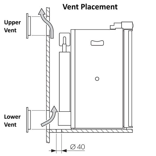 1620/4 Gas Fridge Upper & Lower Vents With Flue Kit- (For 90-121 Litre)