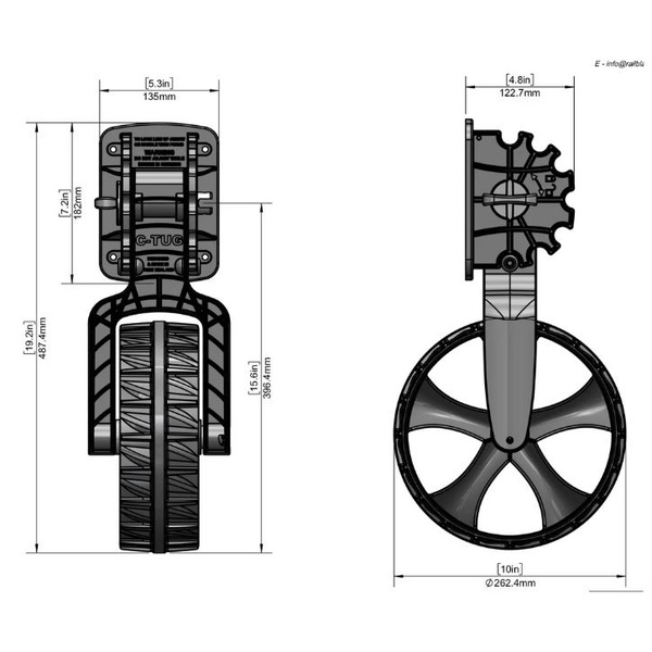 Dinghy Wheels To 100Kg By Railblaza