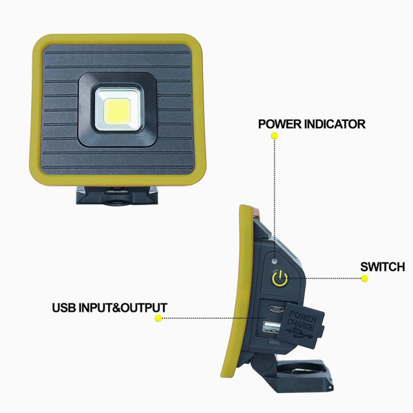 Compact Rechargable Led Work Light - 10W - 1000 Lumens