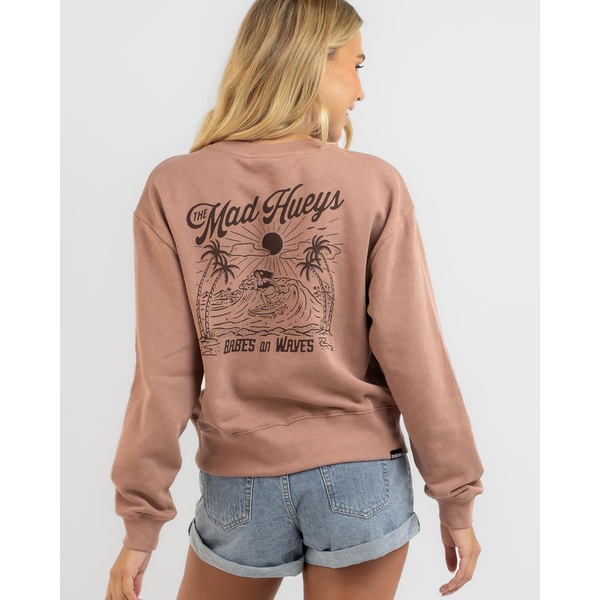 Babes On Waves Crew Fleece - Fawn