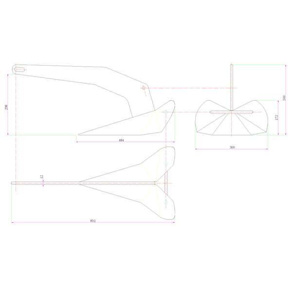 Stainless Plough Anchor (Delta Type) 16Kg (Boats To 11M)