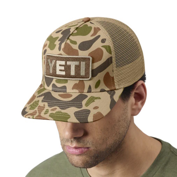 Logo Badge Trucker Cap - Brown/Camo