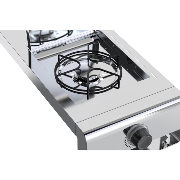 Stainless Steel Bbq Side Burner With Matching Fixed Shelf