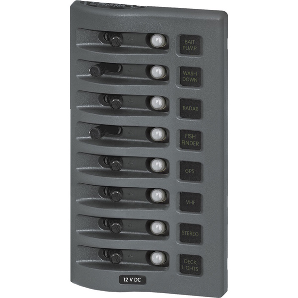 Weatherdeck 4378 12V Weatherproof Circuit Breaker Panel  8-Switch