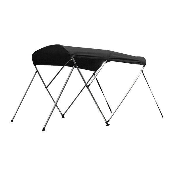 Heavy Duty Long 3-Bow (4-Pc) Bimini Top Black Xl(1.8M Long!)