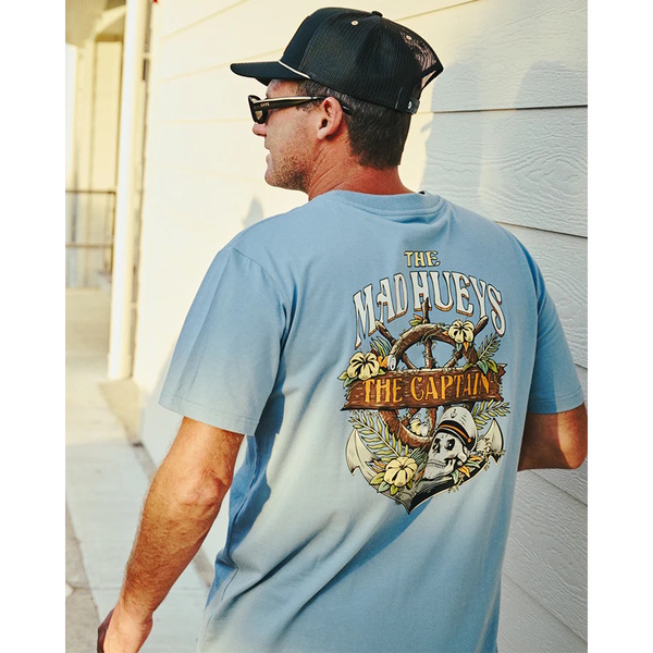 Shipwrecked Captain Tee - Steel Blue