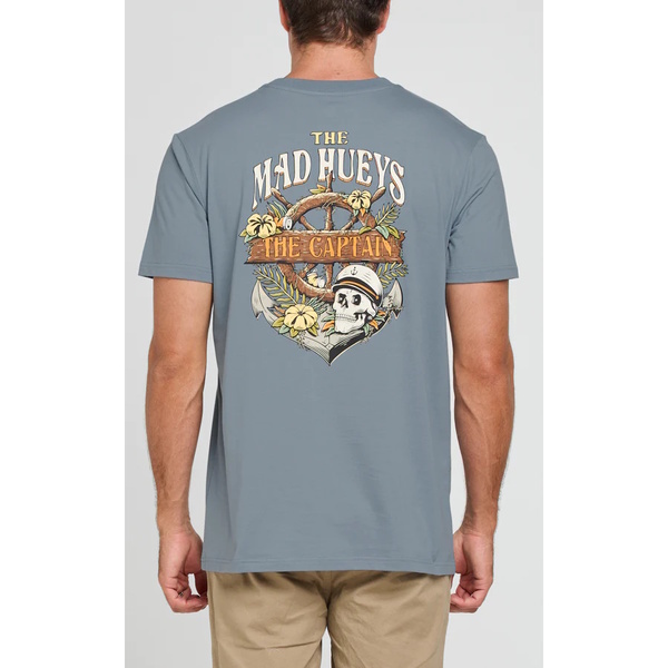 Shipwrecked Captain Tee - Steel Blue