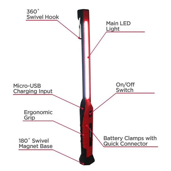 Sl922 Lithium Rechargeable Work Light & Torch 500 Lumens W/Magnetic Base