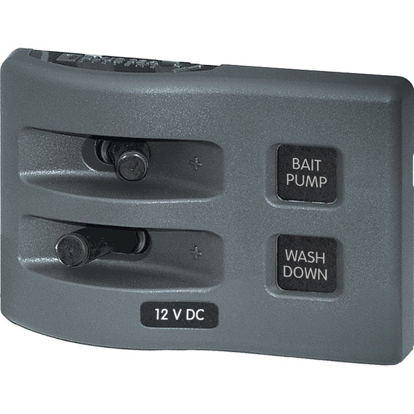 Weatherdeck 4303 12V Dc Waterproof Panel (Non-Fused Version) - Grey 2 Switch