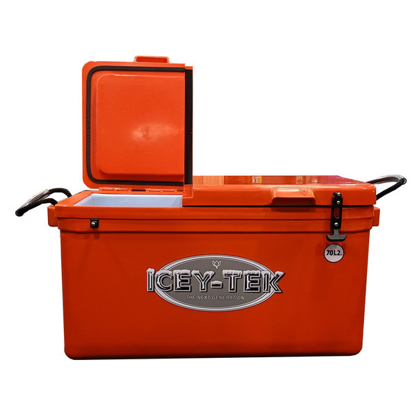 Long Ice Box Split Lids 70 Litre Orange