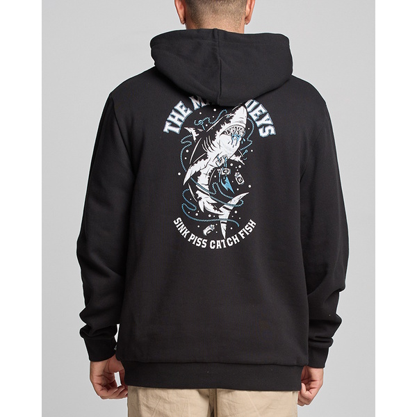 Skewered Shark Fleece Pullover Hoody - Black