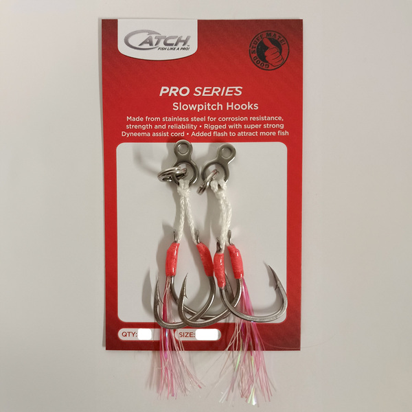 Twin Assist Slow Pitch 1/0 Lure Hook Set W/Figure 8 & Splitring 2Pk