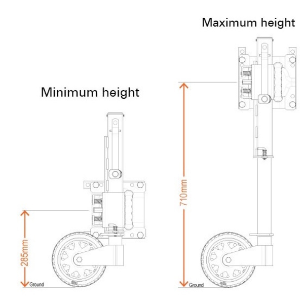 Ex750 Dual Trailer Jockey Wheel - 750Kg