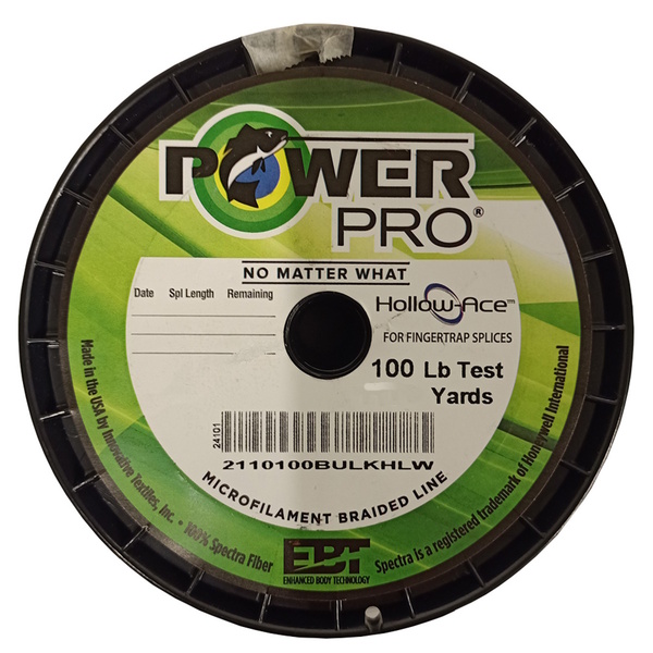 Hollow Ace White Hollow Braid 100Lb - One Shot Spool 