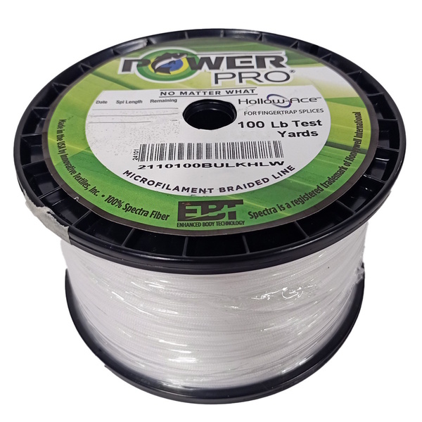 Hollow Ace White Hollow Braid 100Lb - One Shot Spool 