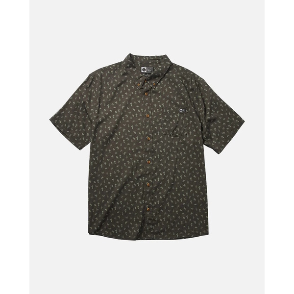 Coastal Short Sleeve Woven Tee Shirt - Charcoal