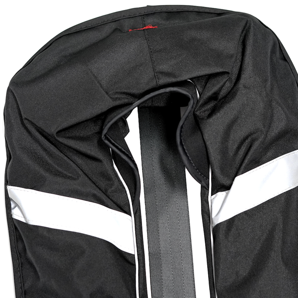 Manual 150N Inflatable Lifejacket W/Deck Harness Black