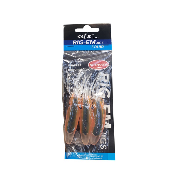 Rig-Em 9Cm Squid Lure Flasher Rig - Natural Blue