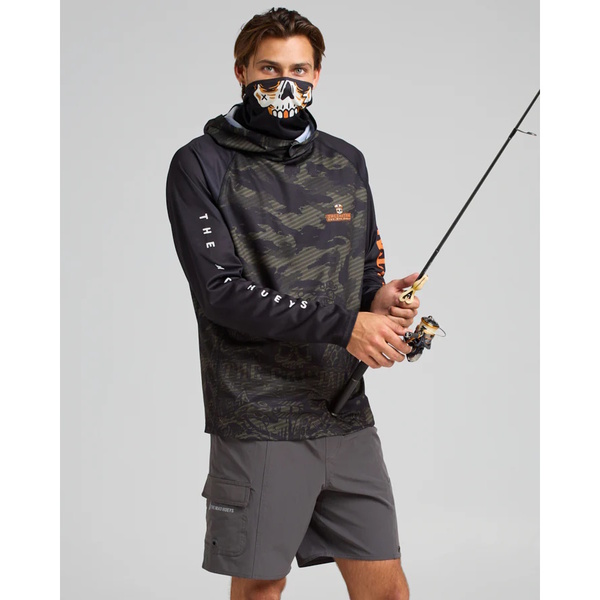 The Kraken Captain Long Sleeve Fishing Jersey W/Hood & Mask - Olive