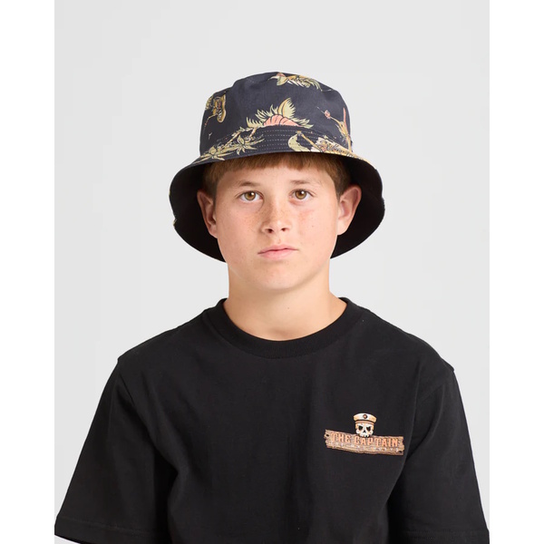 Frothin Out Youth Boys Reversible Bucket Hat - Black