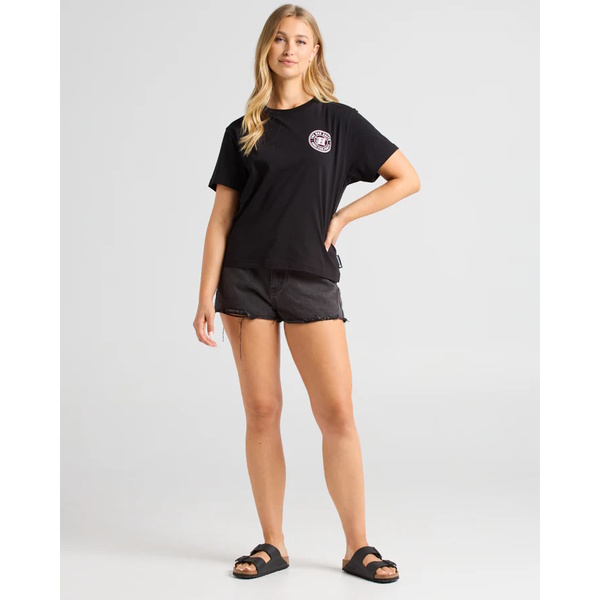 H Series Womens Short Sleeve Tee Shirt - Black