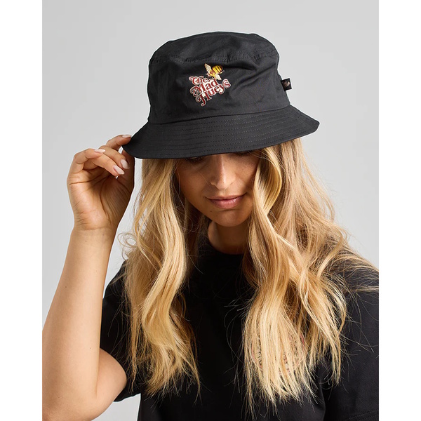 Sunflower Anchor Womens Bucket Hat - Vintage Black