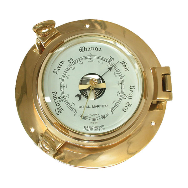 Brass Porthole Barometer 4.5" (117Mm W/186Mm Base)