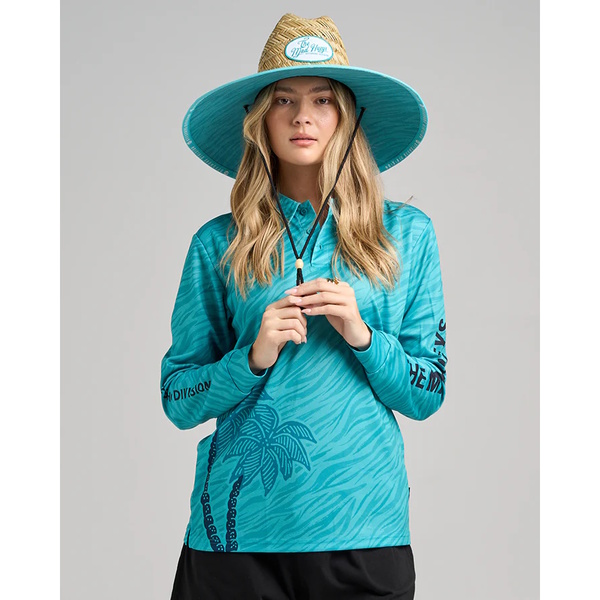 Good Vibes And High Tides Womens Fishing Jersey - Aqua