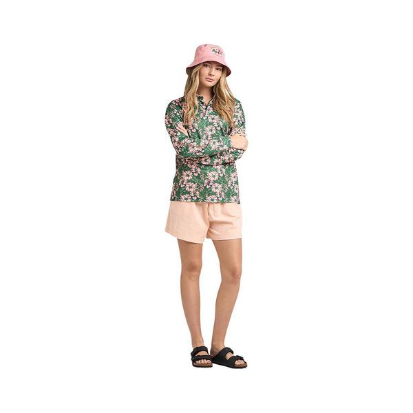 Tiki Anchor Reversible Womens Bucket Hat - Apricot