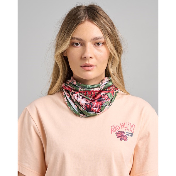 Tiki Anchor Womens Face Gaiter Multi Scarf - Peach Green