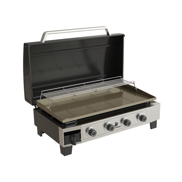 4 Burner Griddle Flat Top Bbq W/Lid