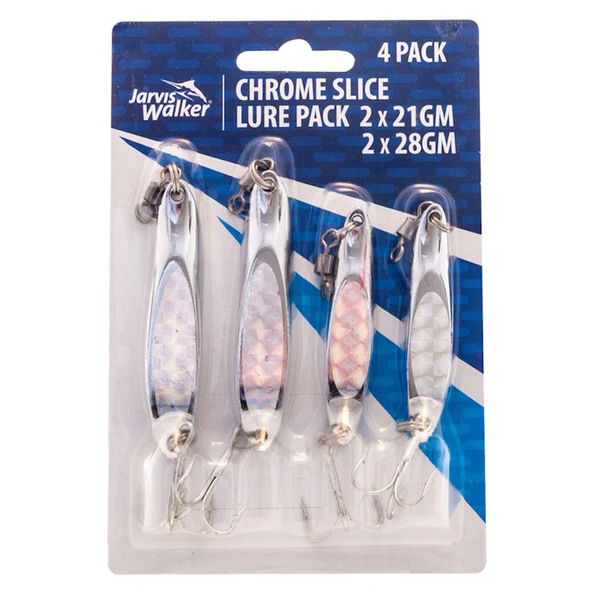 Chrome Slice Spinner Lure 21Gm/28Gm - 4Pk