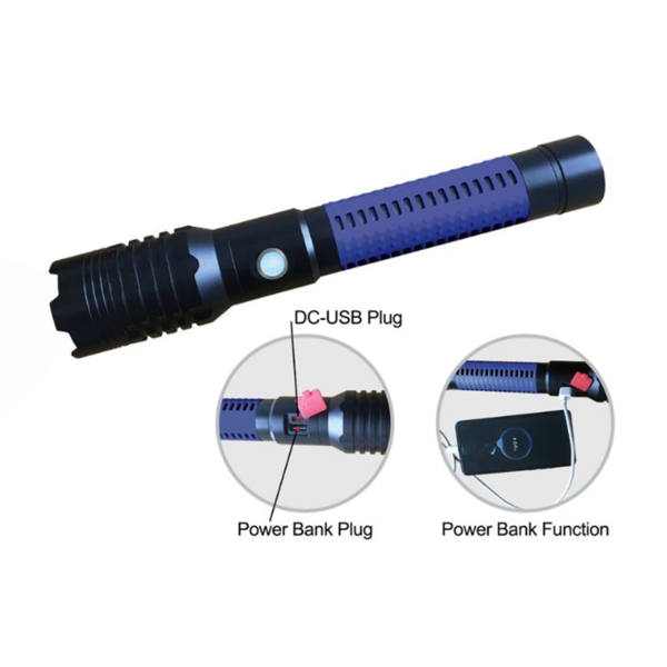 Usb Rechargeable 4000 Lumen Flashlight With Powerbank