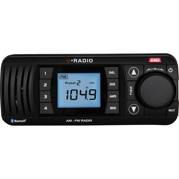 Gr300bt Am/Fm Bluetooth Marine Stereo - Black 