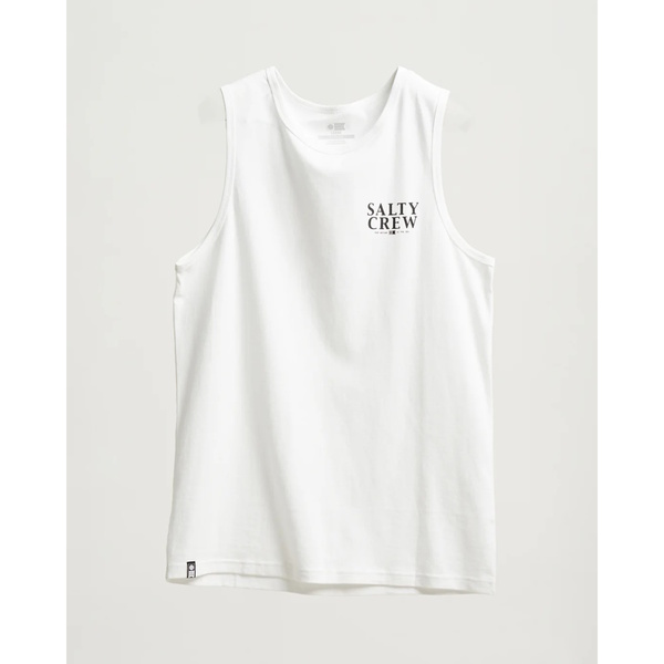 Yellow Fin Sleeveless Regular Tank Singlet - White