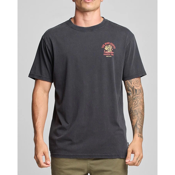 Kraken Tins Short Sleeve Tee - Washed Black