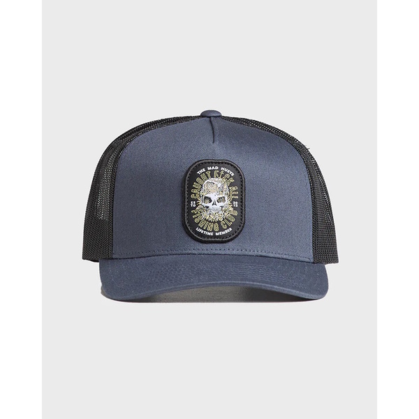 Caught Fk All Twill Trucker Cap - Navy/Black 