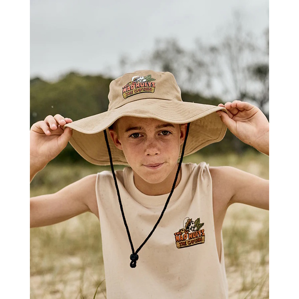 The Island Captain Youth Boys Wide Brim Hat - Tan