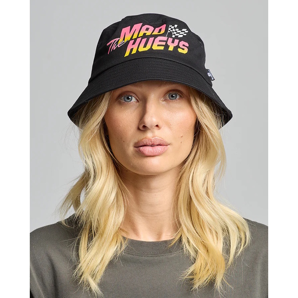 See You On The Track Womens Bucket Hat - Black