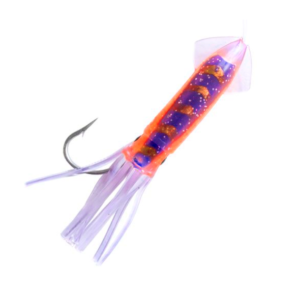 Squidly 9Cm Squid Lure Flasher Rig - Blue/Orange (3 Pk)