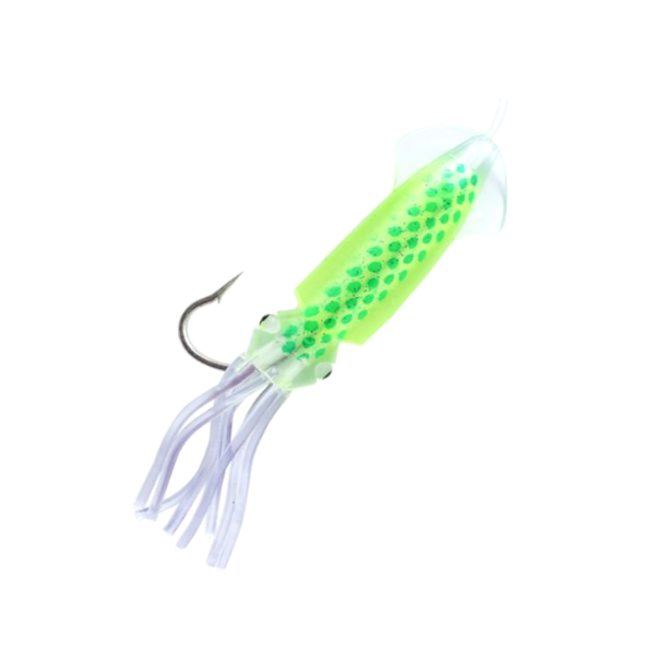 Squidly 12Cm Squid Lure Flasher Rig - Lumo (3 Pk)