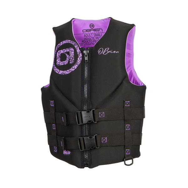 Womens Neoprene Buoyancy Watersports Ski Vest - Black Purple