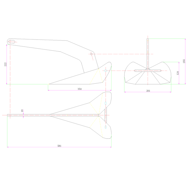 Stainless Plough Anchor (Delta Type) 6Kg (Boats To 5.5M)