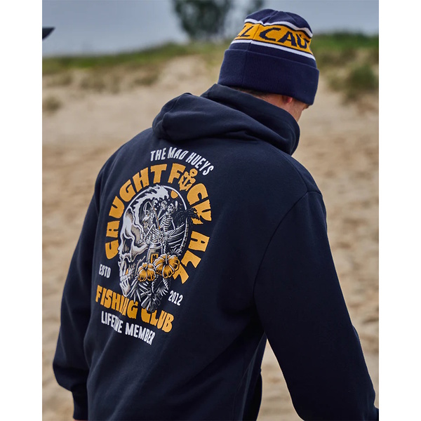 Tropic Caught Fk All Fishing Fleece Pullover Hoodie - Navy