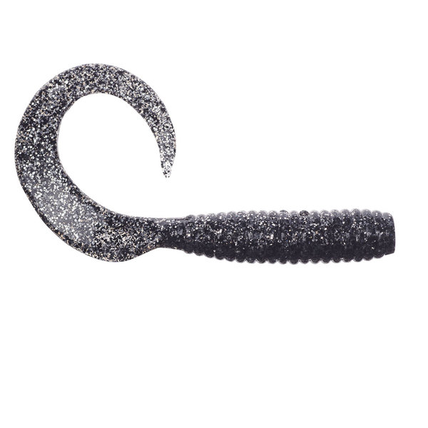 Gulp! 6" Saltwater Grub Softbaits - Black  Bling - 4Pk